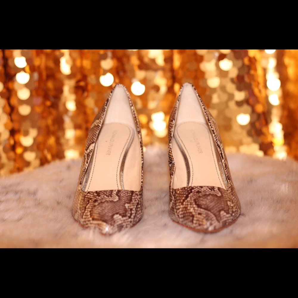 Donald J. Pliner Snakeskin Wedges